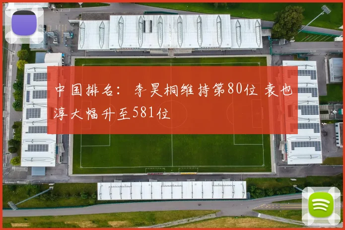 中国排名：李昊桐维持第80位 袁也淳大幅升至581位